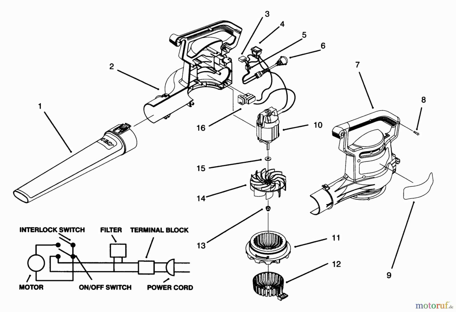 toro leaf blower parts diagram