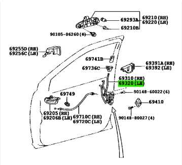 toyota door parts diagram