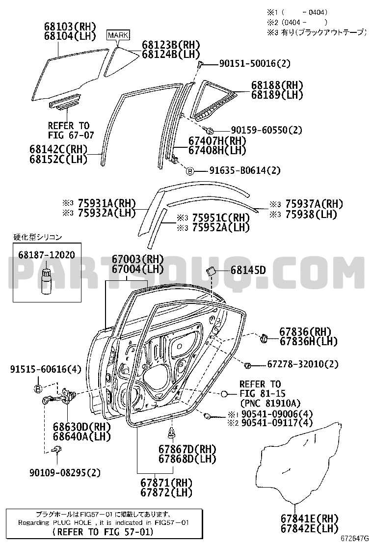 toyota door parts diagram