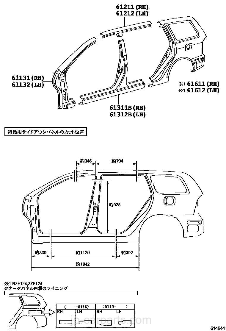 toyota sienna body parts diagram