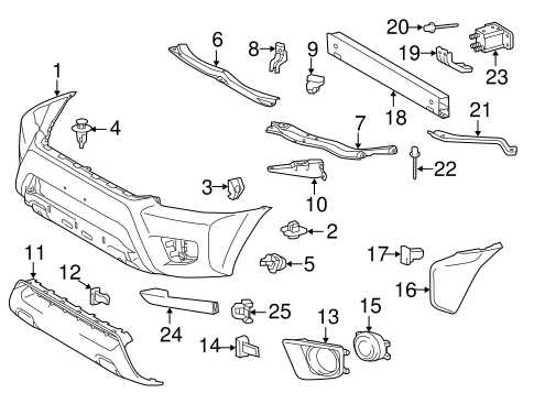 toyota tacoma front bumper parts diagram