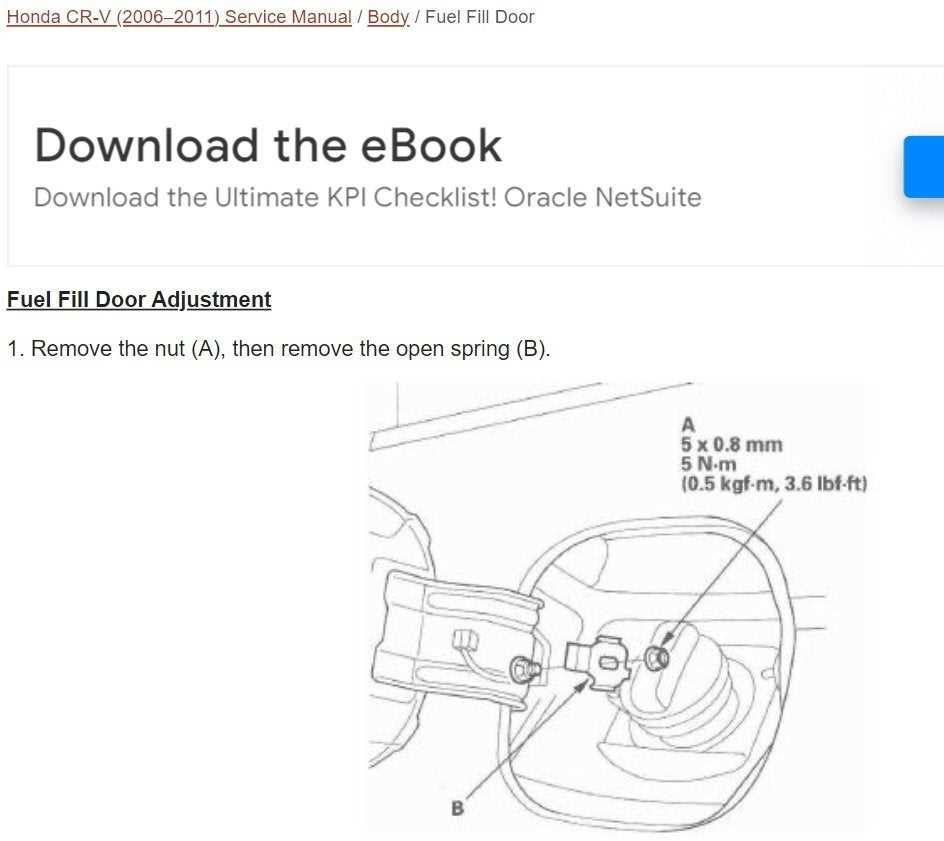 toyota tacoma gas door parts diagram