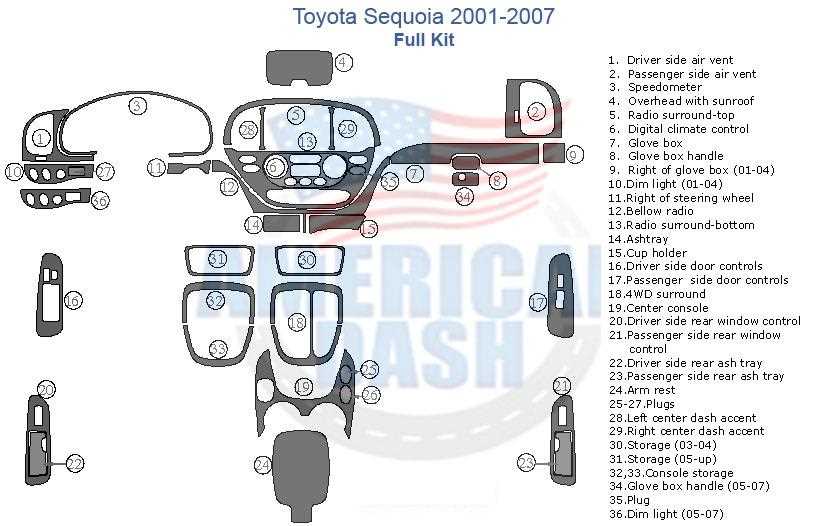 toyota tacoma interior parts diagram