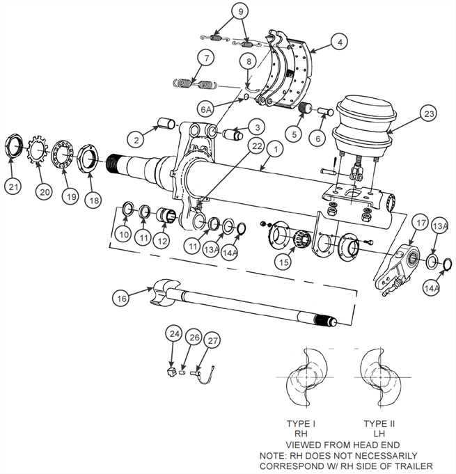 trailer axle parts diagram