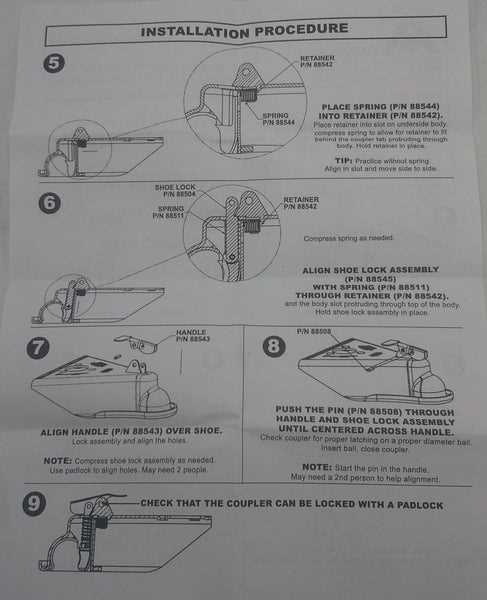 trailer coupler parts diagram