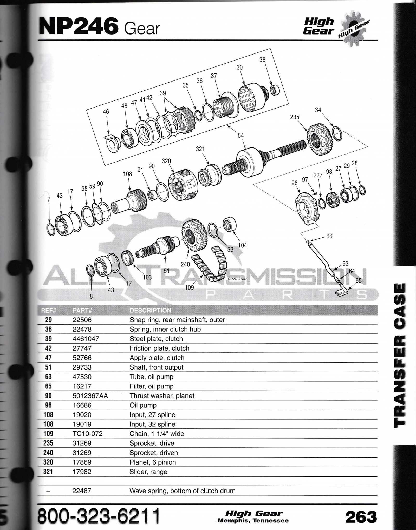 transfer case parts diagram