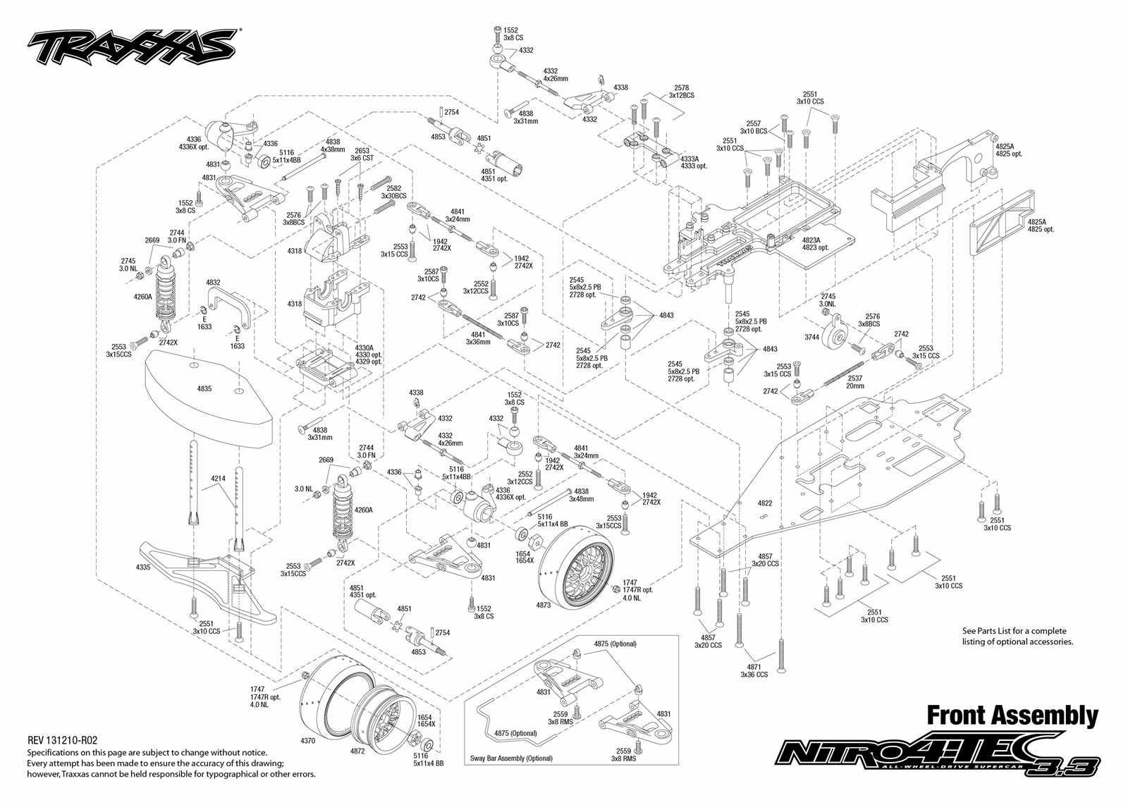 traxxas 4 tec 2.0 parts diagram