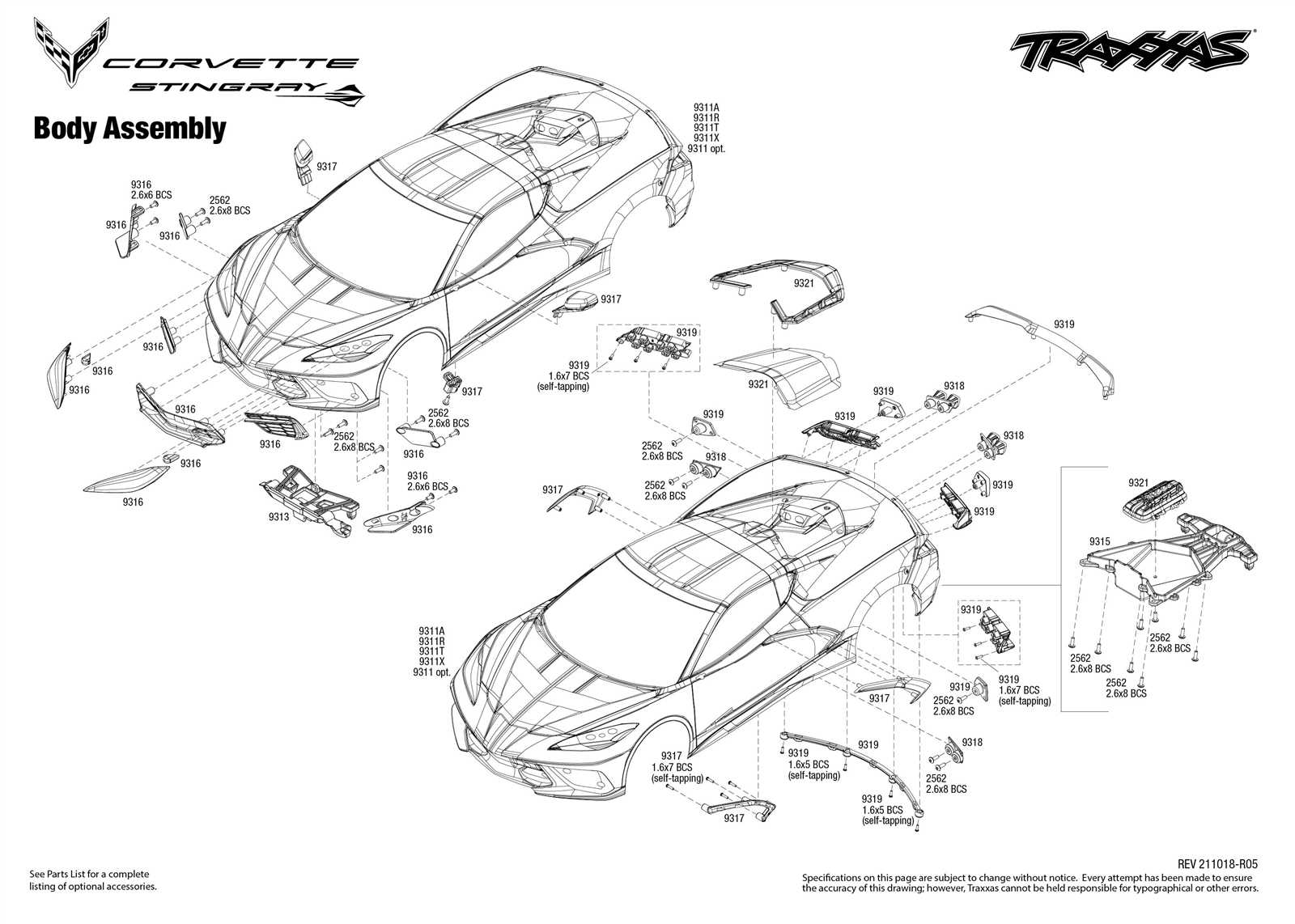 traxxas rally parts diagram