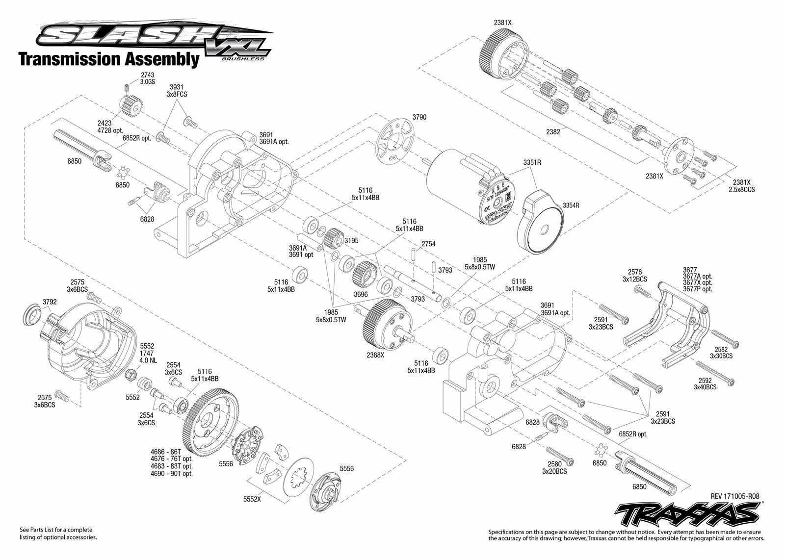 traxxas rally parts diagram