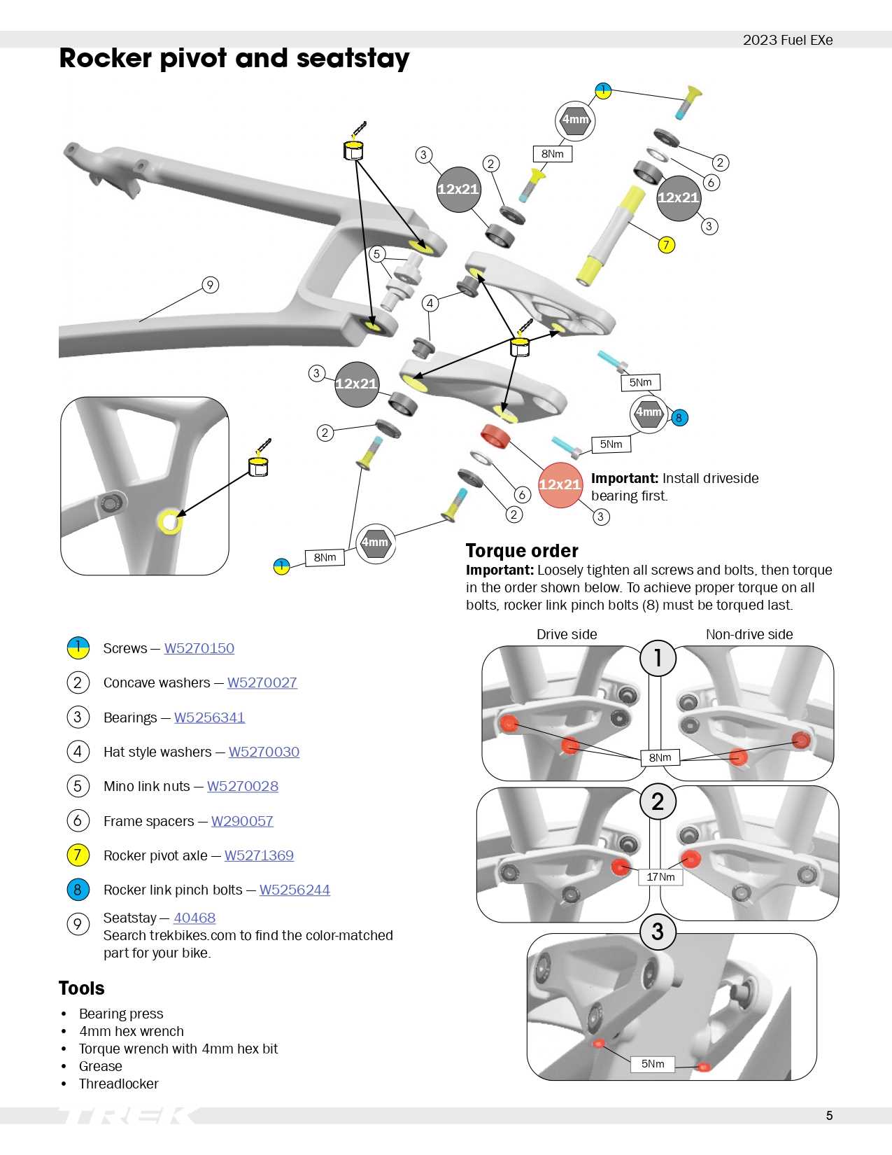 trek slash parts diagram