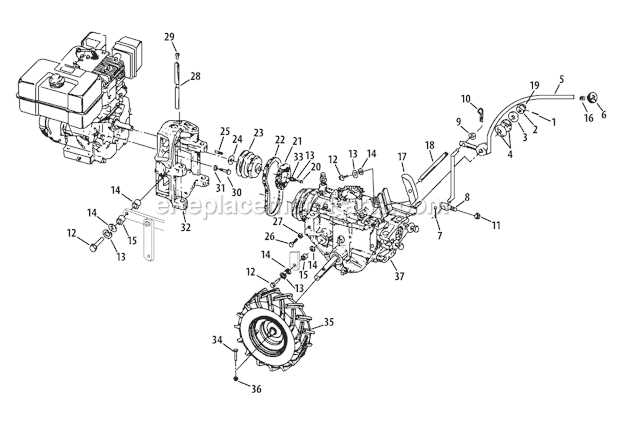 troy bilt tiller horse parts diagram