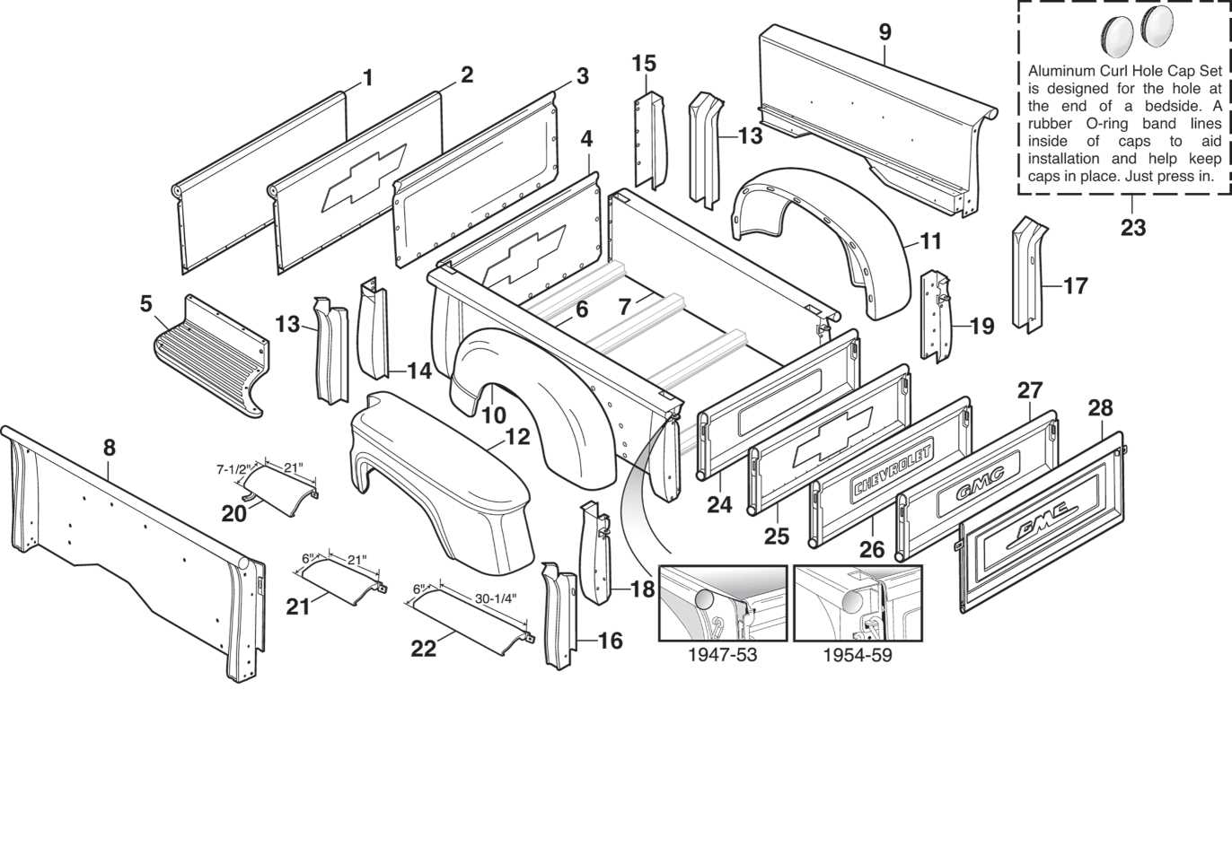 truck bed parts diagram