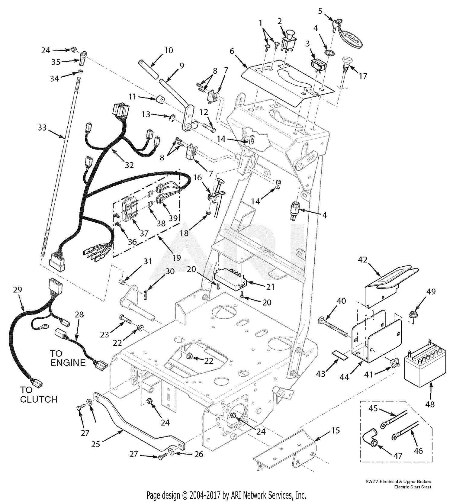 v brake parts diagram