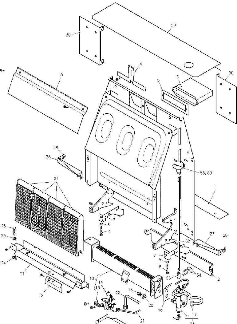 valor gas fire parts diagram