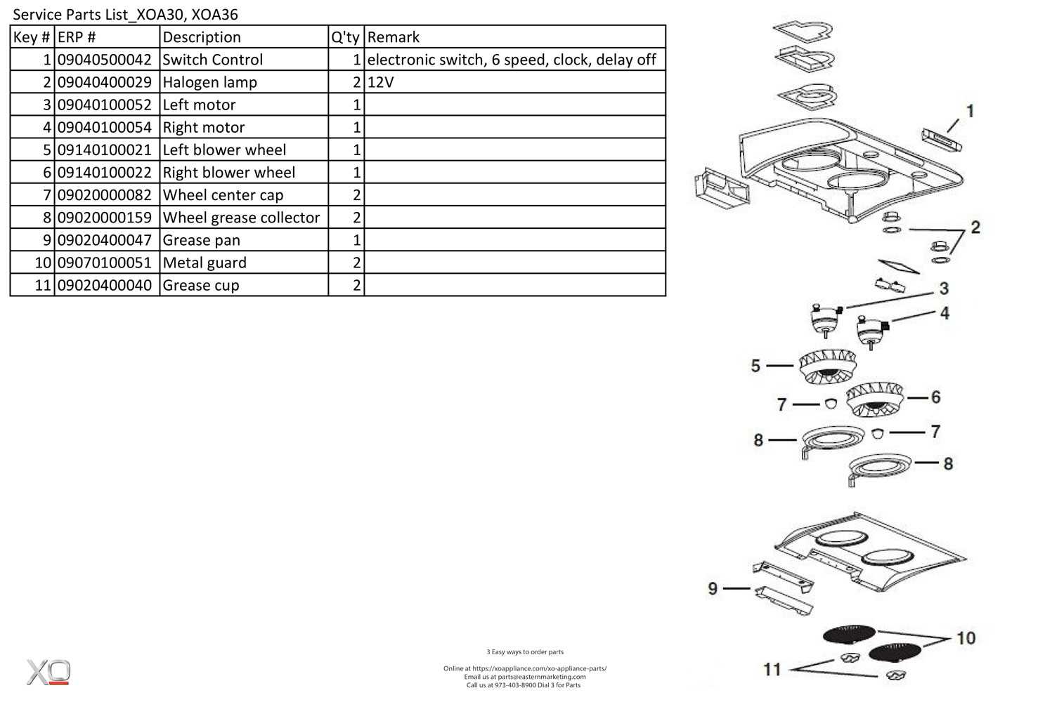 vent hood parts diagram