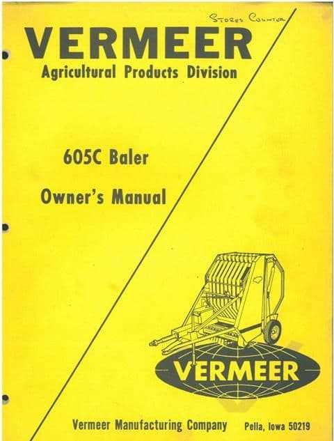 vermeer 605f baler parts diagram