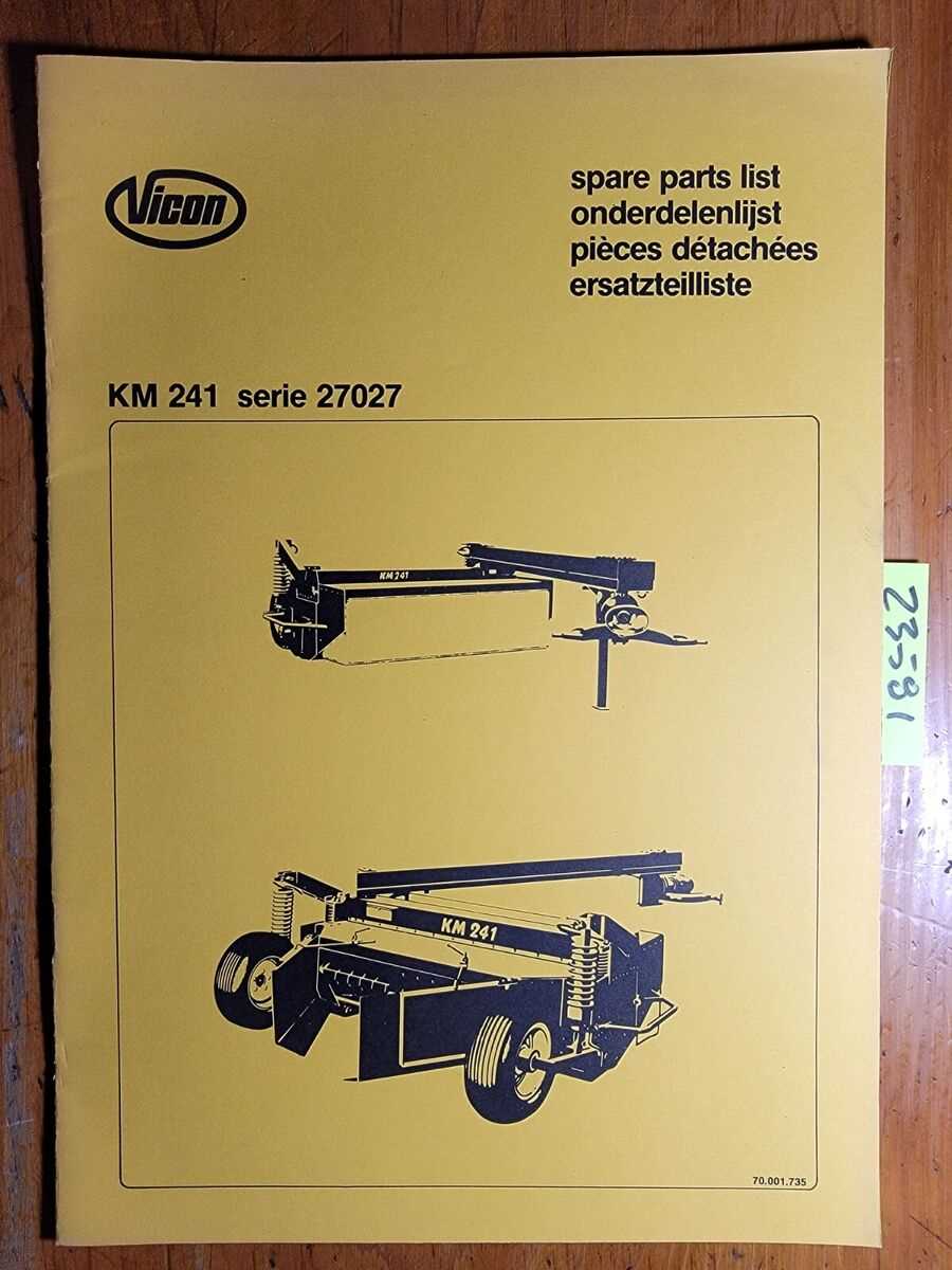 vicon disc mower parts diagram