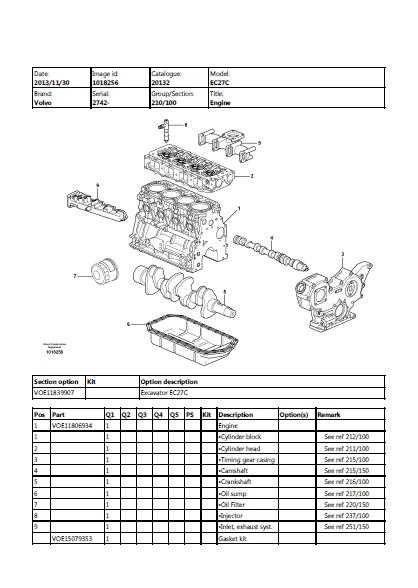 volvo excavator parts diagram