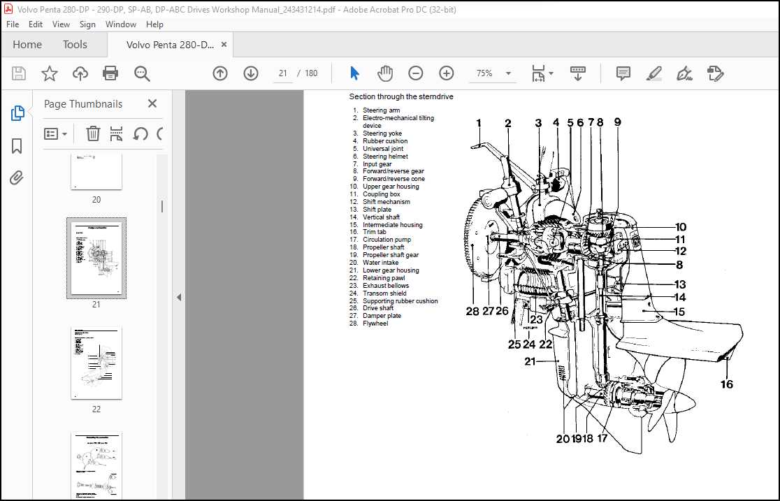 volvo penta 290 dp parts diagram