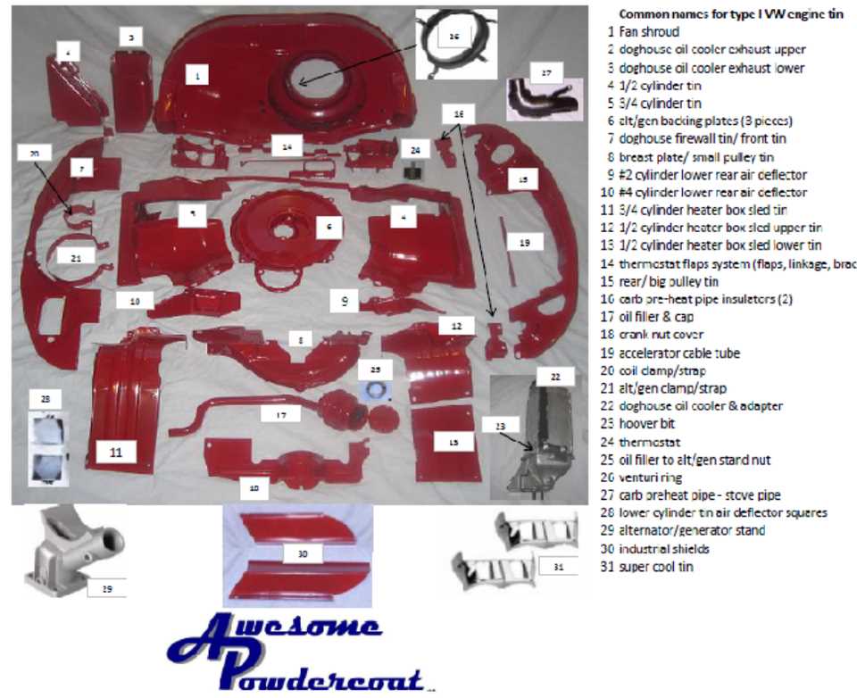 vw 1600 engine parts diagram