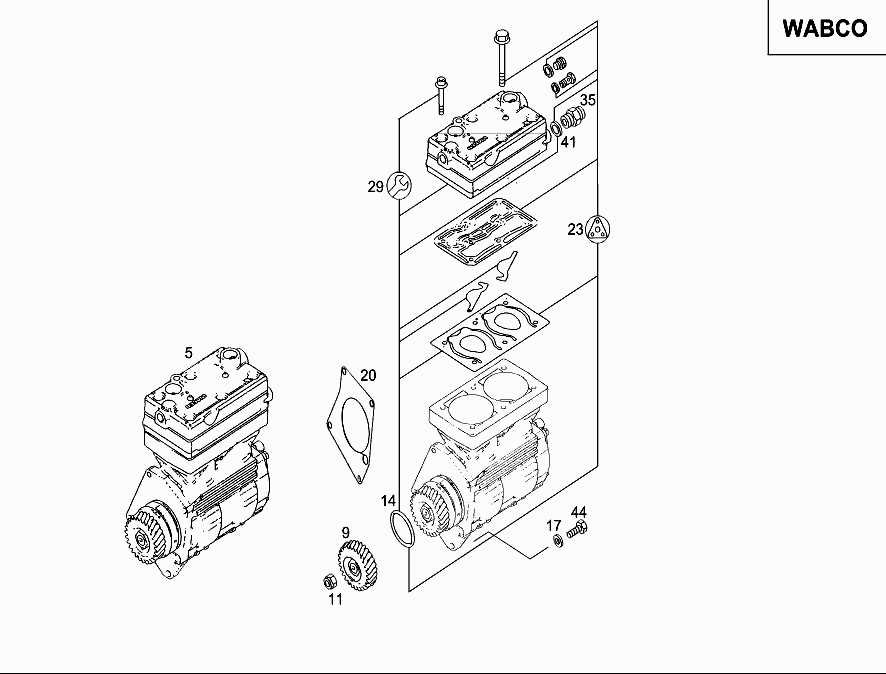 wabco air compressor parts diagram