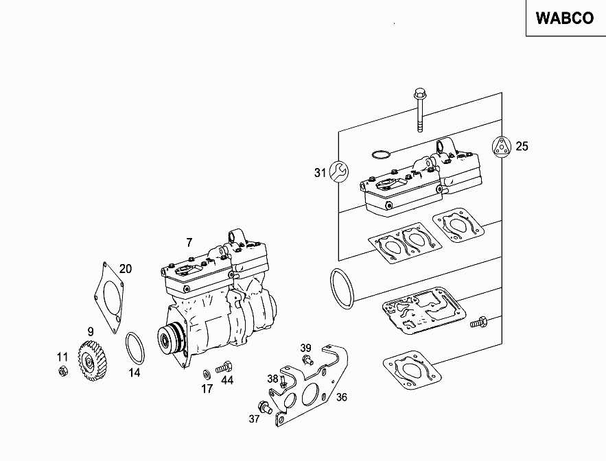 wabco air compressor parts diagram