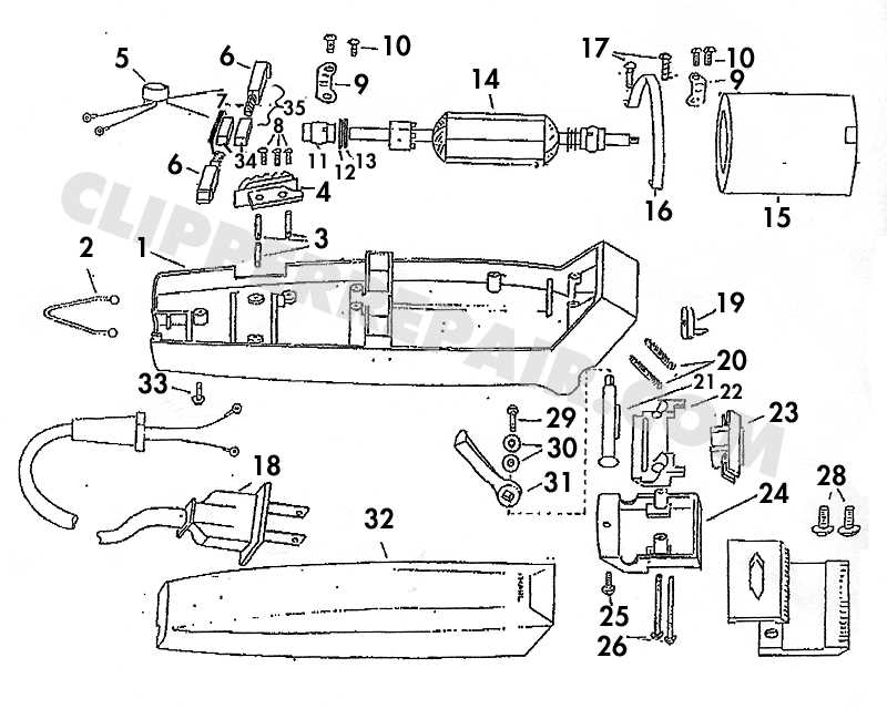 wahl clippers parts diagram