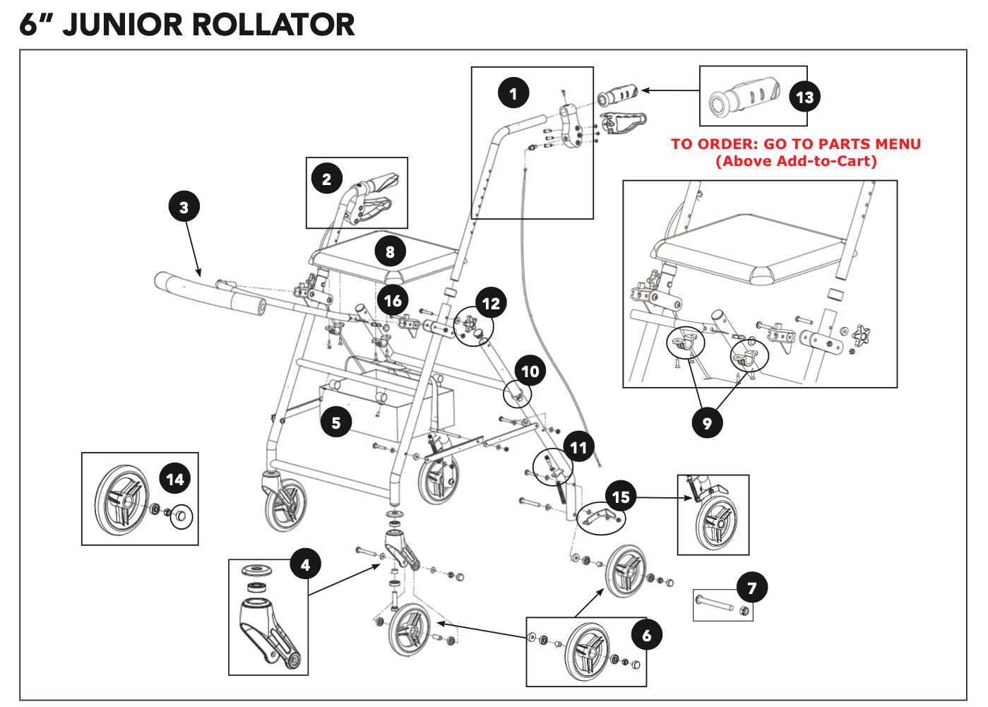 walker parts diagram