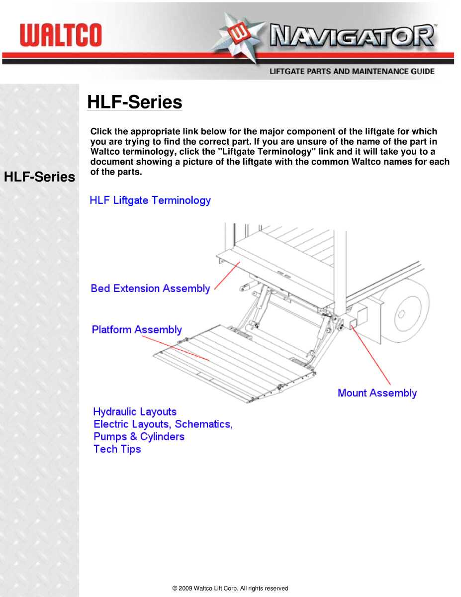 waltco liftgate parts diagram