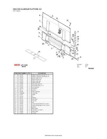 waltco liftgate parts diagram