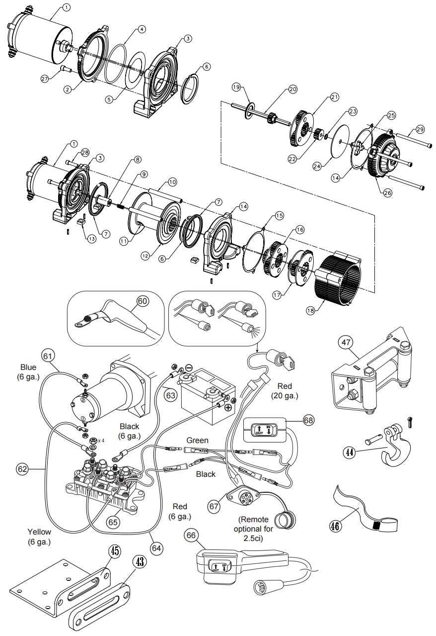 warn 2500 atv winch parts diagram