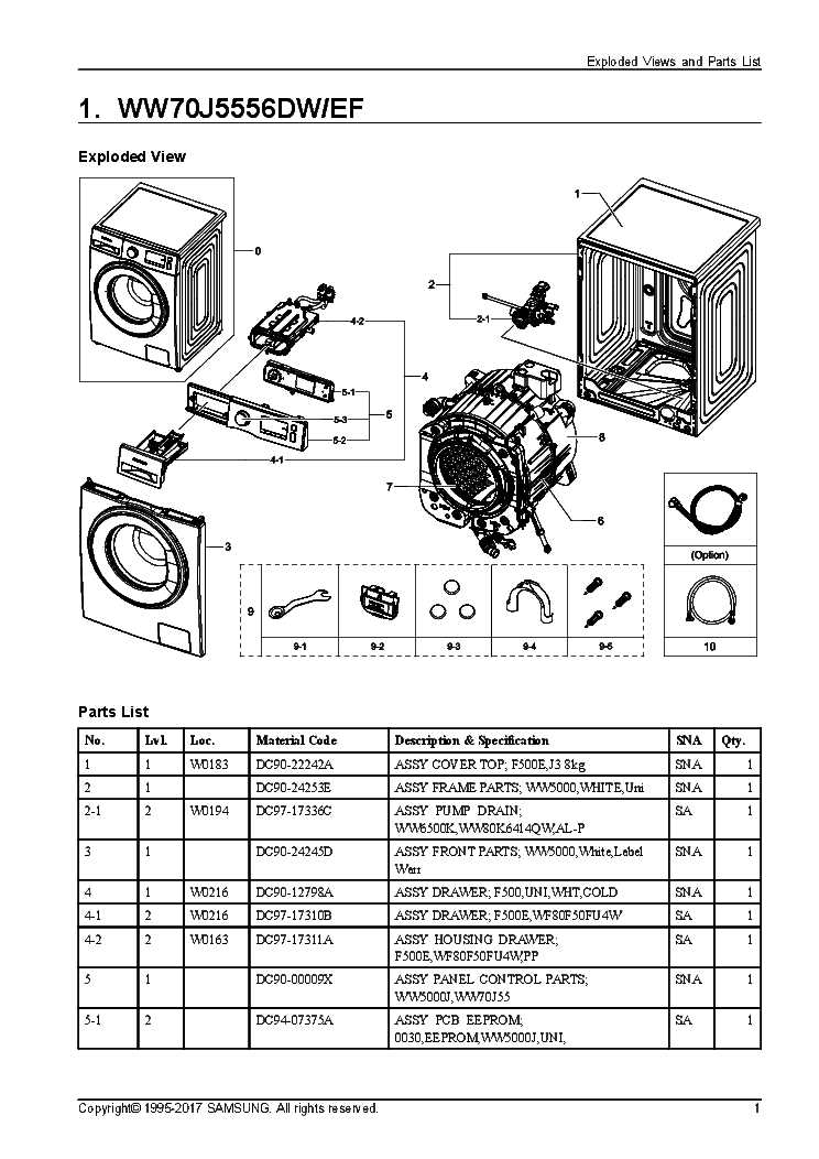 washer parts diagram