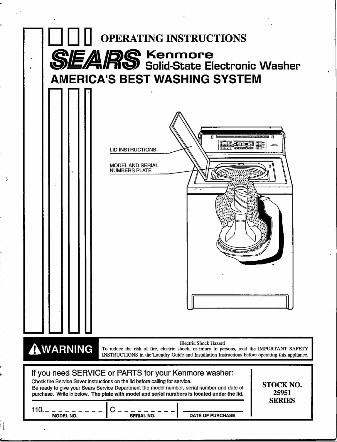 washing machine kenmore washer model 110 parts diagram