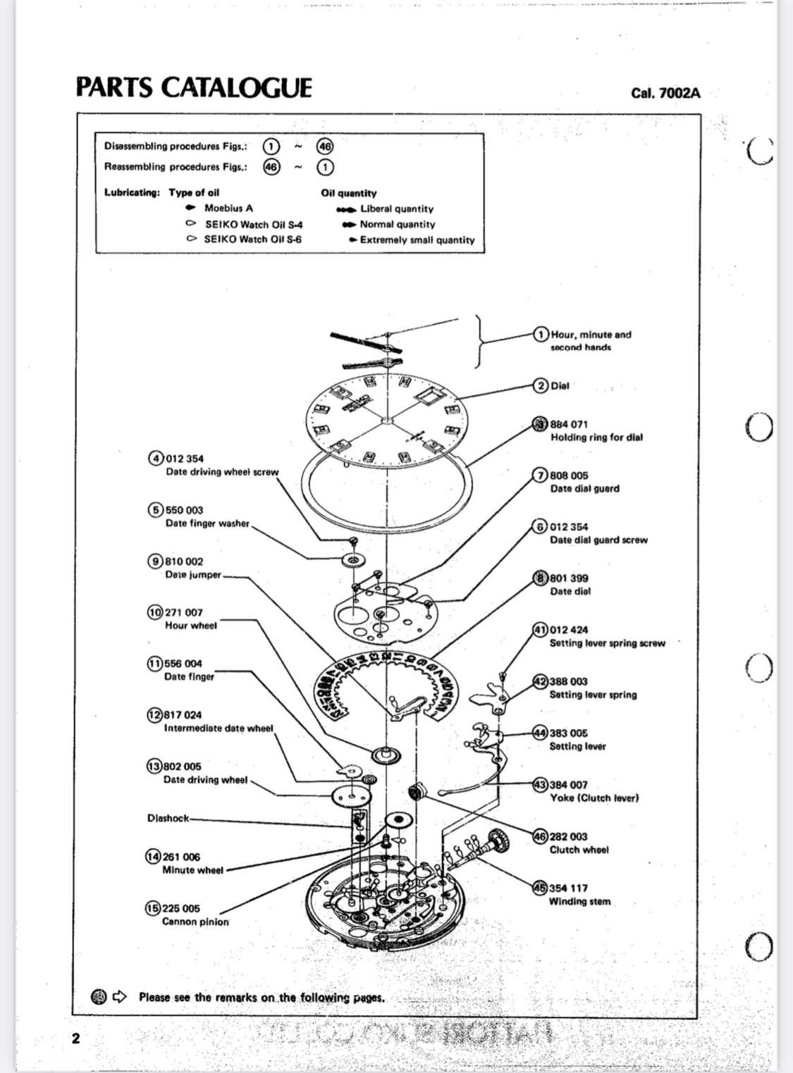 watch movement parts diagram