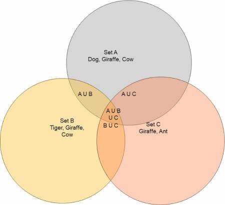 what are the parts of a venn diagram called