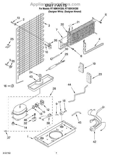 whirlpool freezer parts diagram