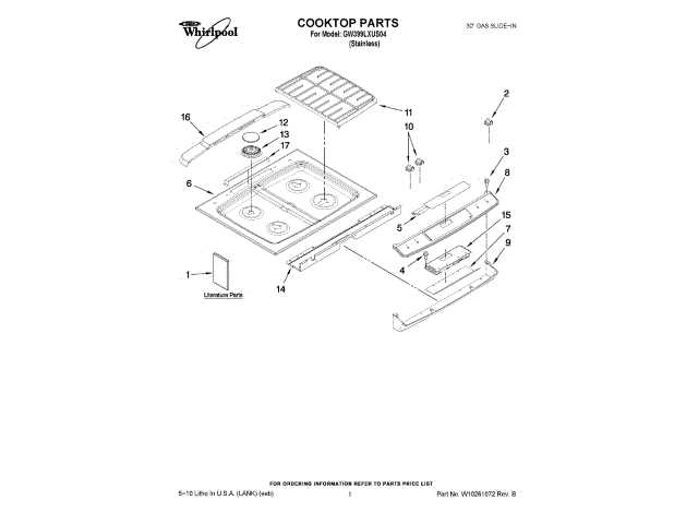 whirlpool range parts diagram