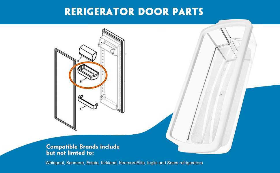 whirlpool refrigerator door parts diagram