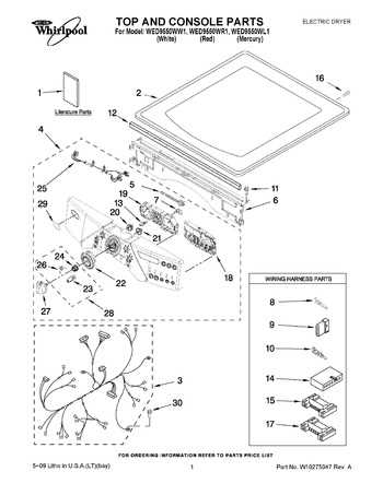 whirlpool top load washing machine parts diagram