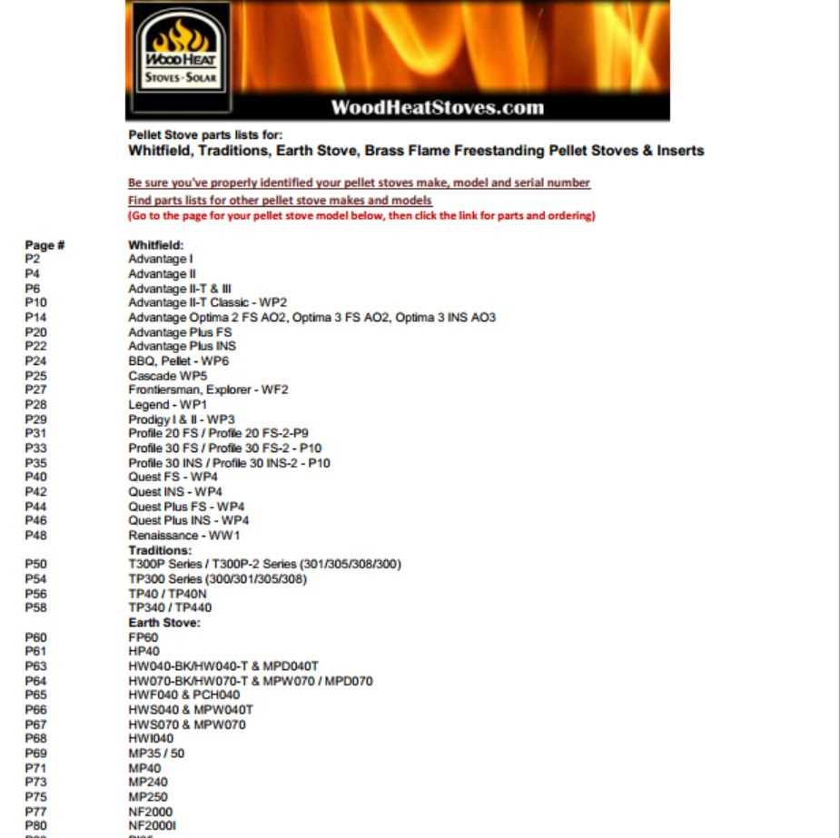 whitfield pellet stove parts diagram