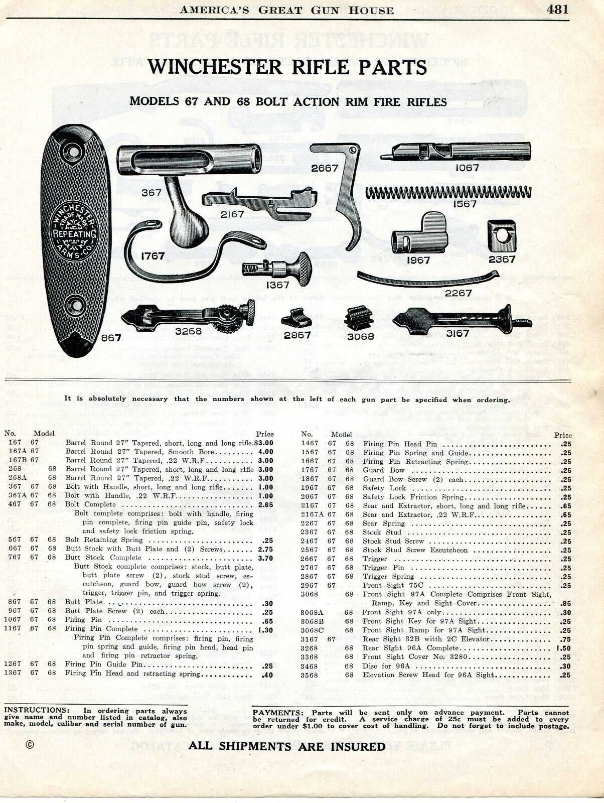 winchester model 37a parts diagram