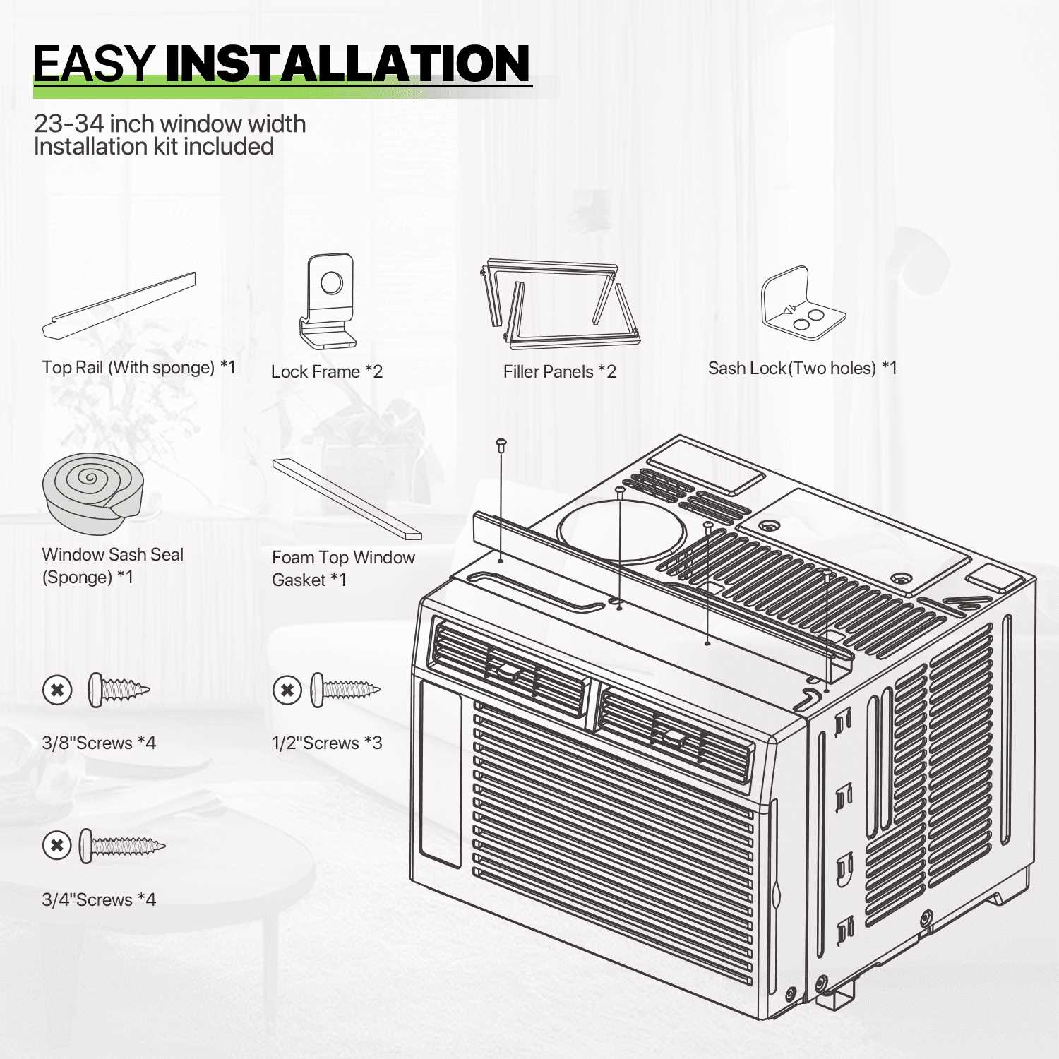 window ac unit parts diagram