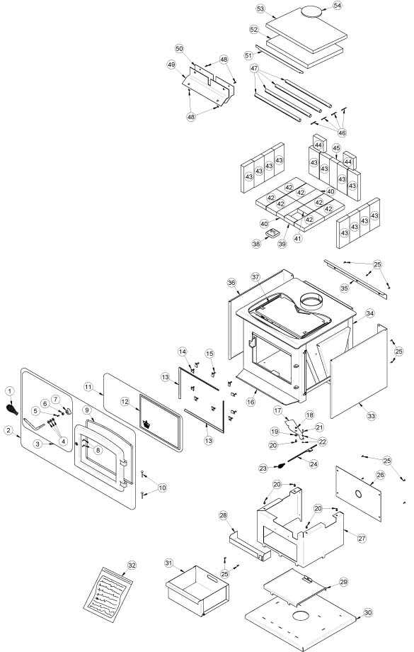 wood stove parts diagram