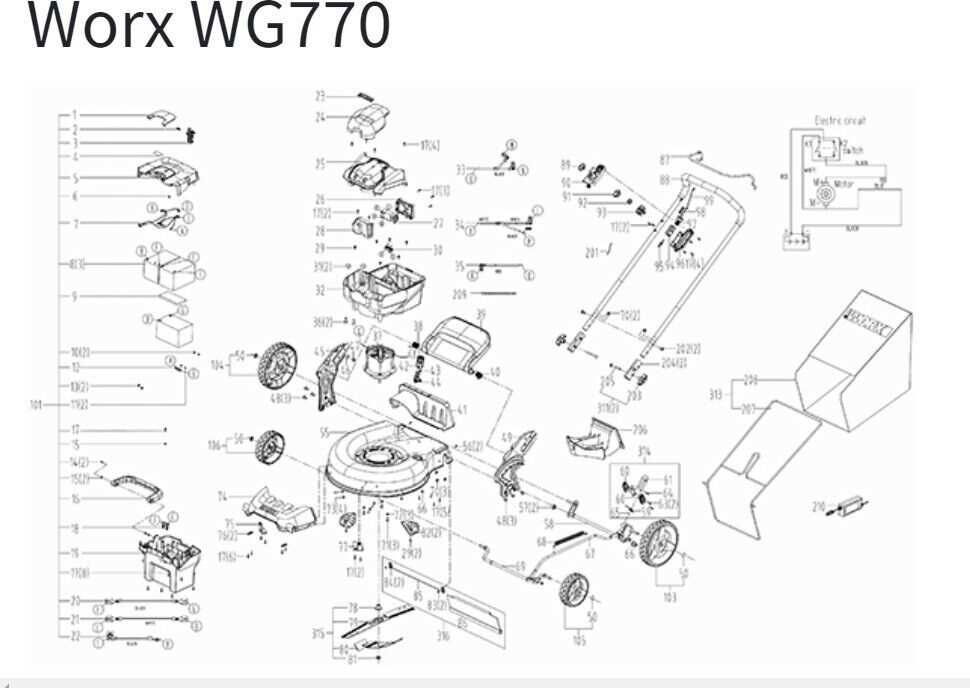 worx chainsaw parts diagram