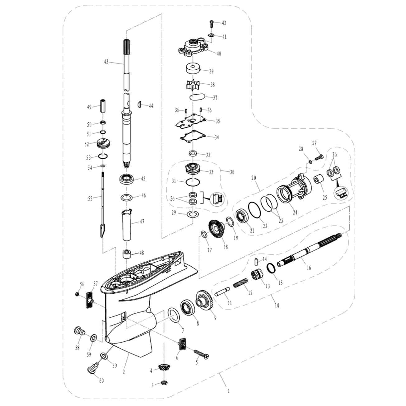 yamaha f40 parts diagram