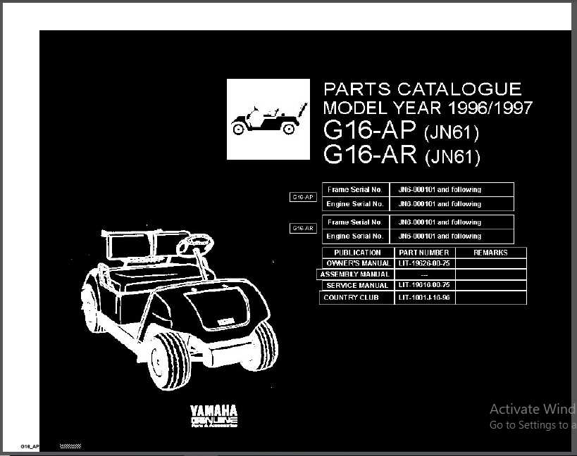 yamaha g16a golf cart parts diagram