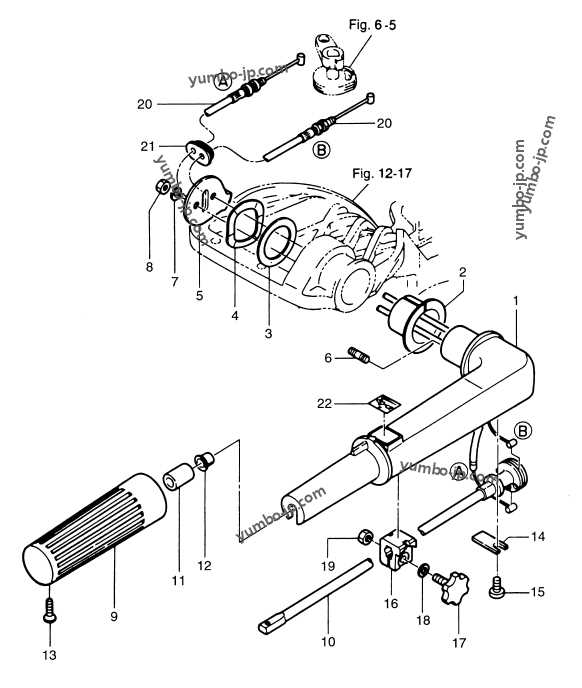 yamaha tiller handle parts diagram