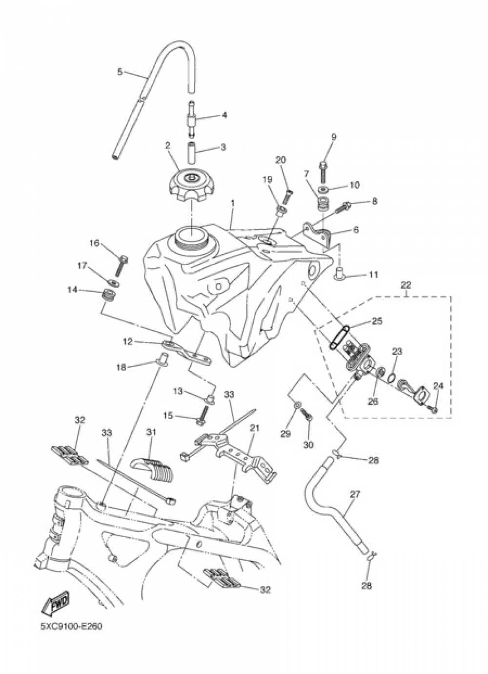 yamaha yz250f parts diagram