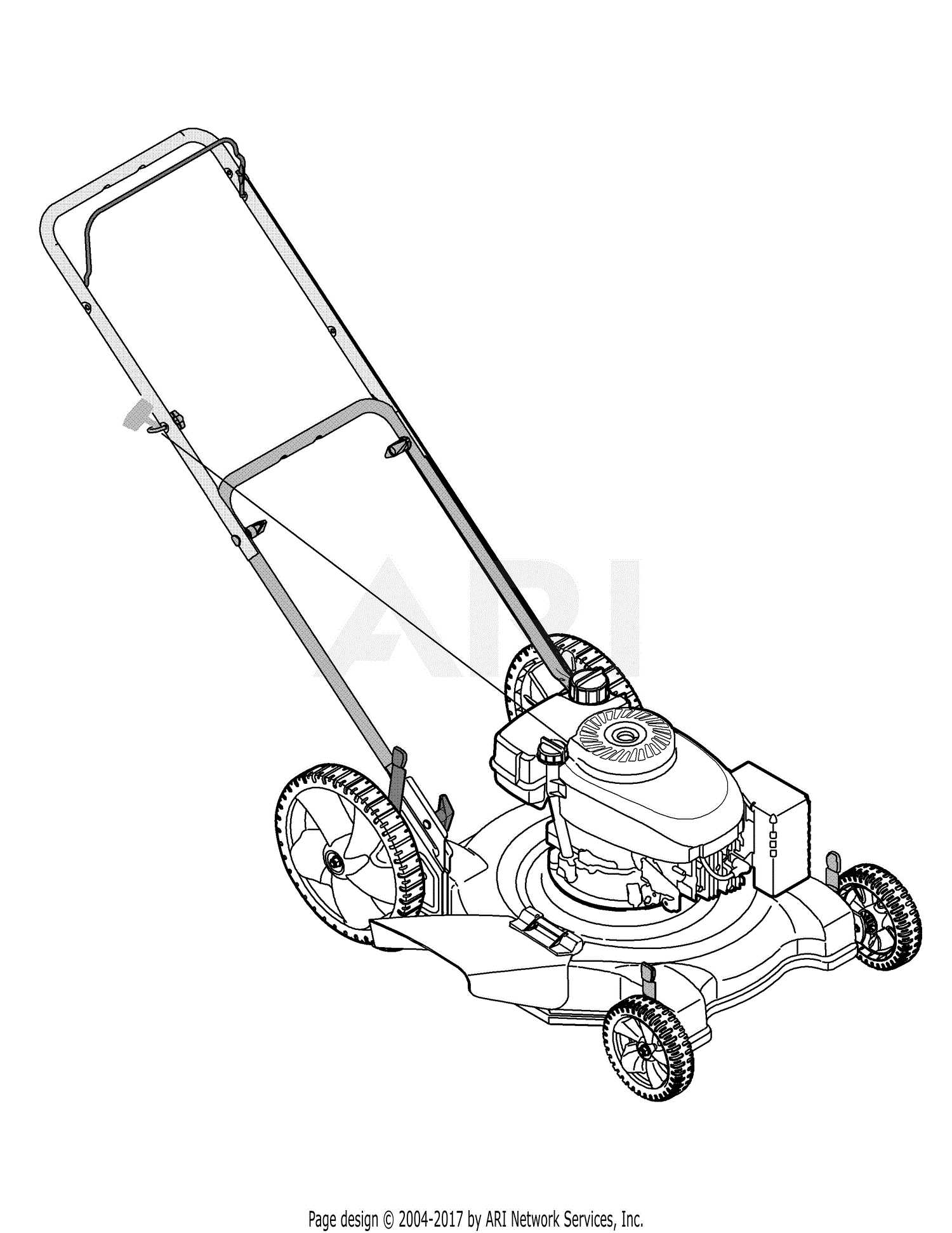 yard machine push lawn mower parts diagram