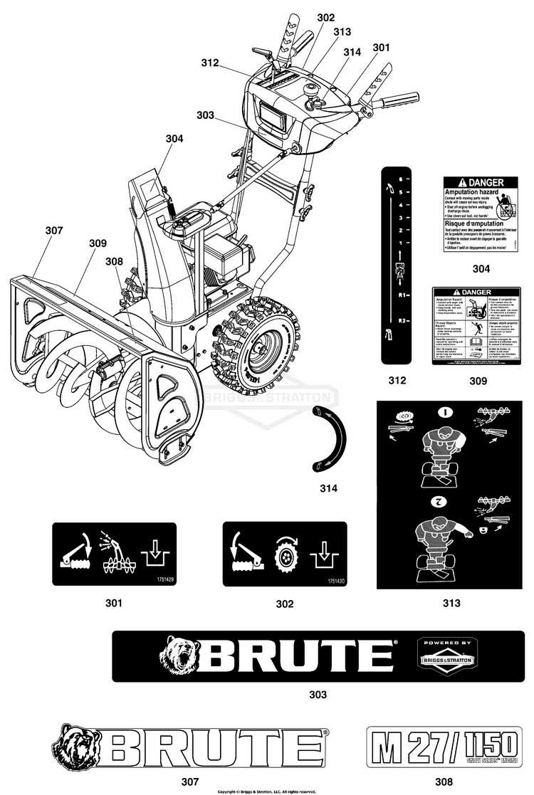 yardworks snowblower parts diagram